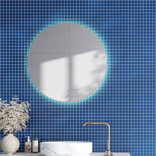 Cerulean Blue 12 x 12 Matte Glass Mosaic Tile