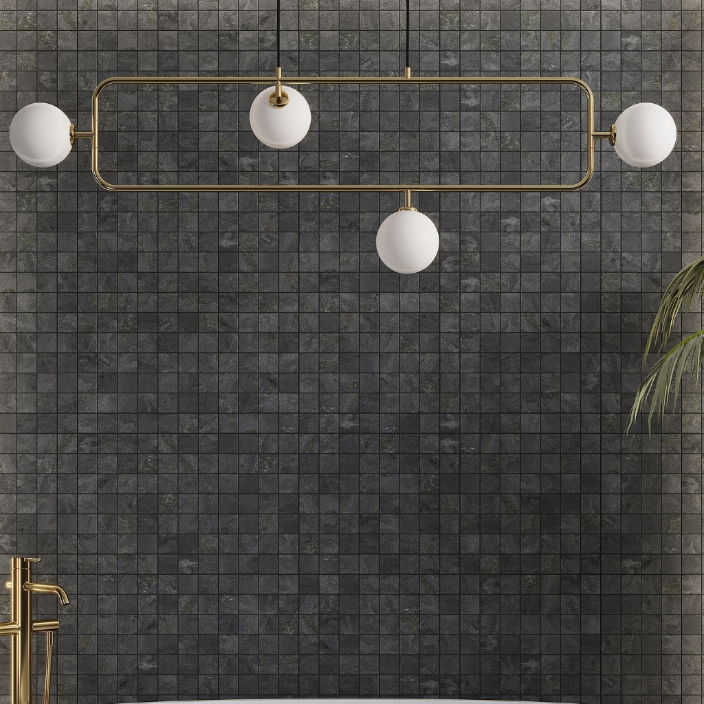 Slate Black 12 x 12 Matte Porcelain Mosaic Tile