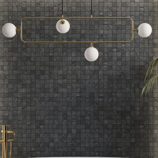 Slate Black 12 x 12 Matte Porcelain Mosaic Tile
