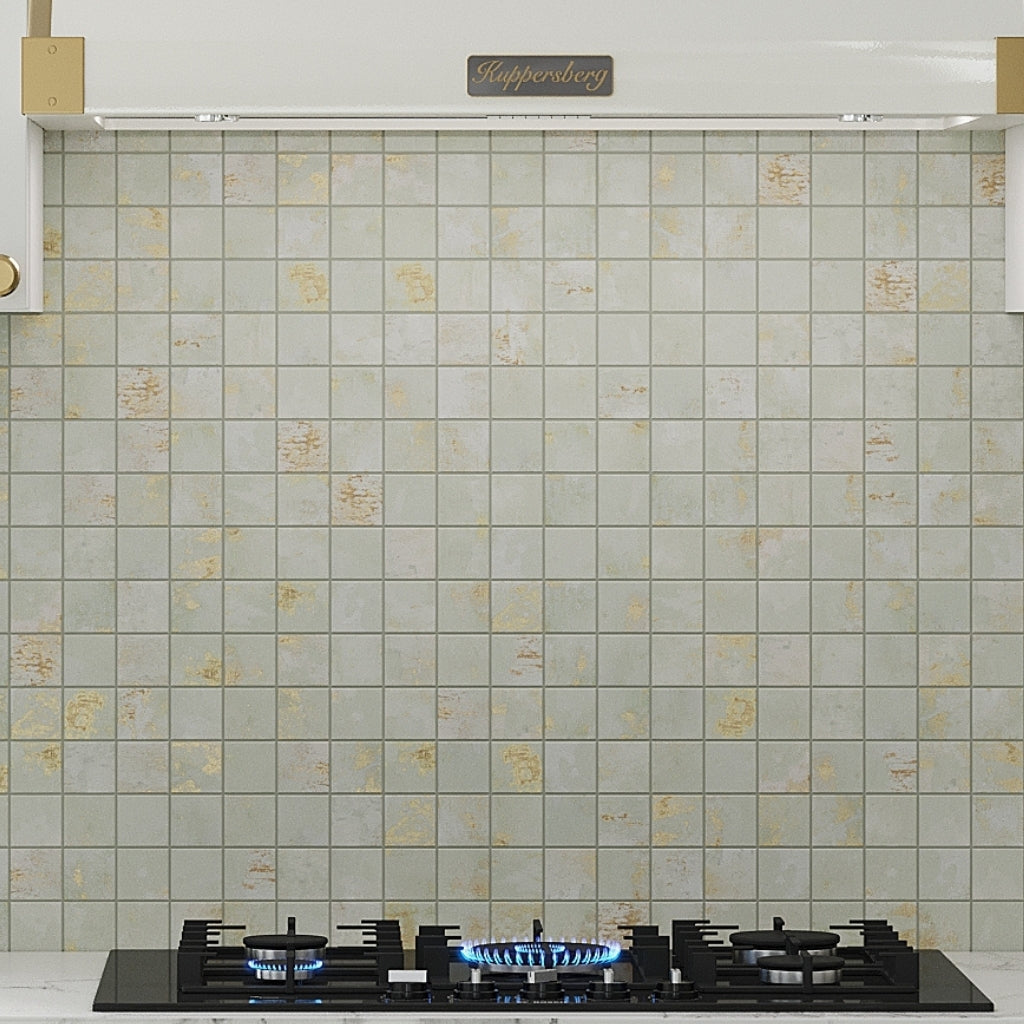 Moss Green 12 x 12 Natural Porcelain Mosaic Tile