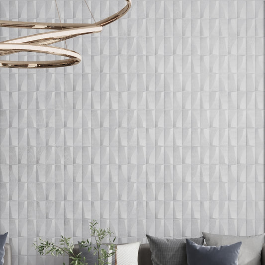 White 12 x 36 3D Matte Ceramic Large Tile