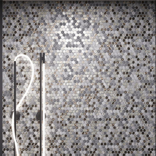 Gray 11 x 11 Glossy, Matte Glass Mosaic Tile
