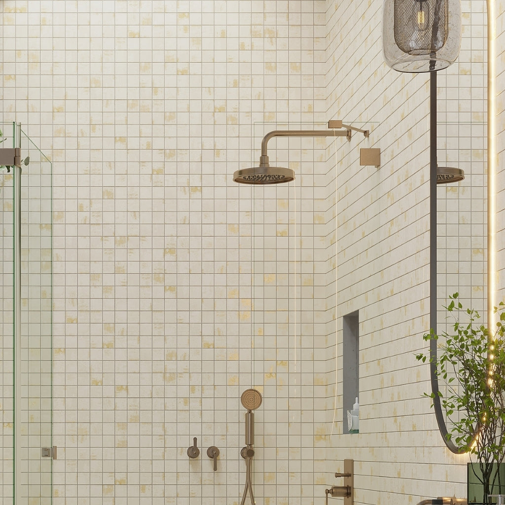 Light Beige 12 x 12 Natural Porcelain Mosaic Tile