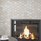 Beige 11 x 12 Polished, etched Crema Marfil Marble Mosaic Tile