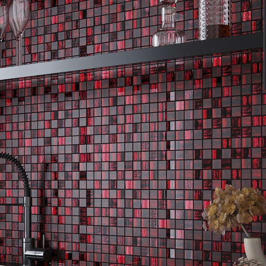 Jam Red 11 x 11 Glossy, Matte Glass Mosaic Tile