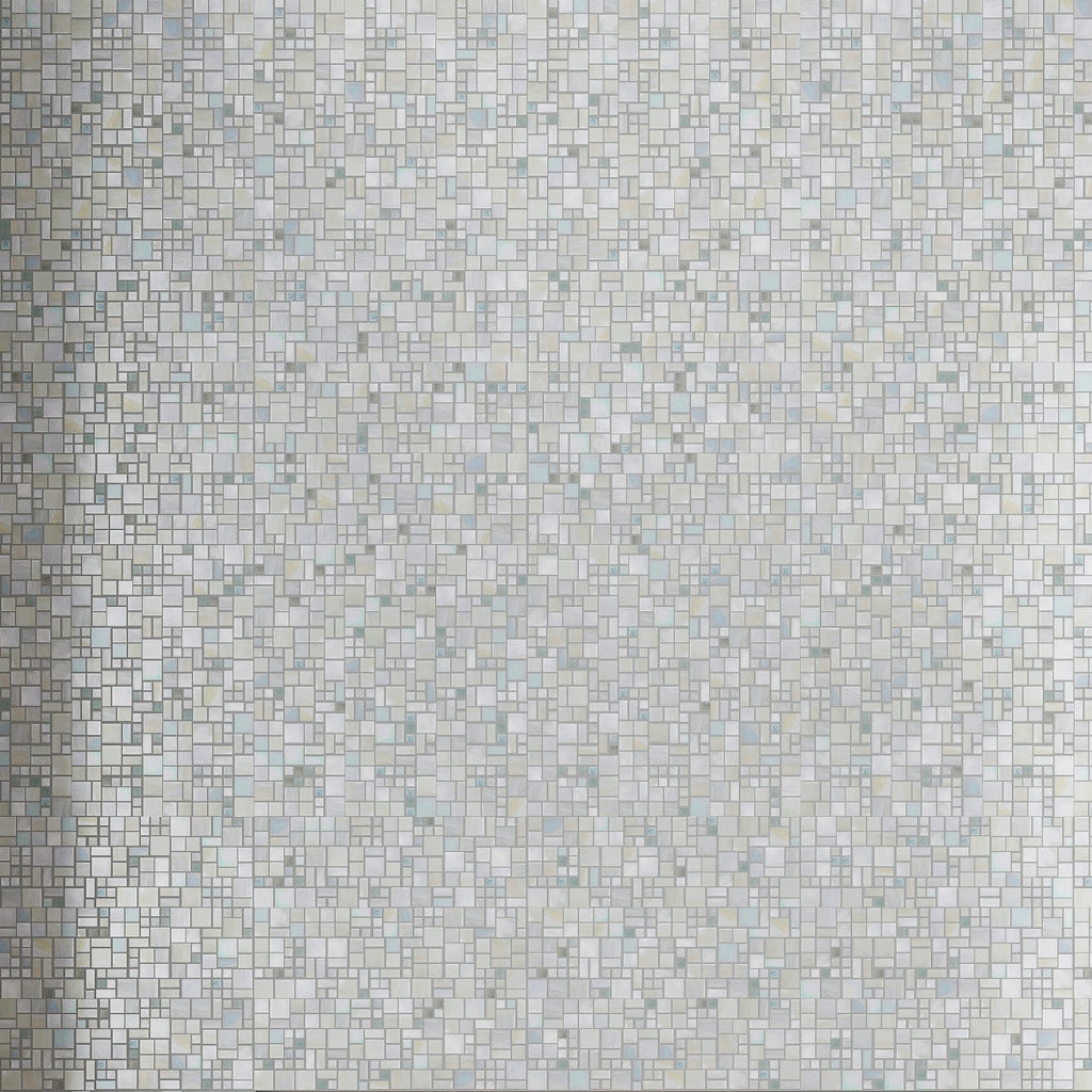 Pearl White 12 x 12 Glossy Versailles Glass Mosaic Tile