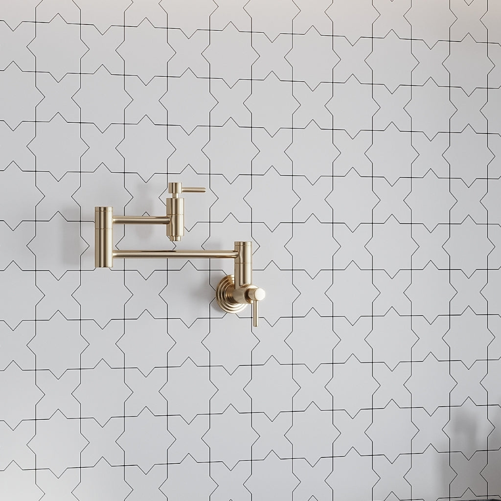 White 5 x 5 Matte Ceramic Star Tile