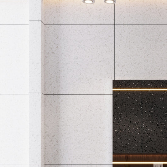 Bright White with Gray Flecks 24 x 24 Matte Porcelain Large Tile