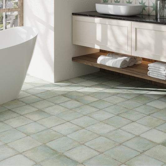 Dusty Sage Green 8x8 Matte Porcelain Square Tile