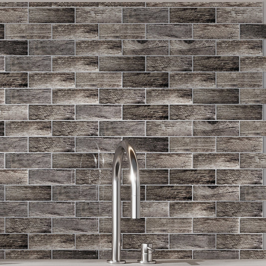 Brown 12 x 12 Glossy Glass Mosaic Tile