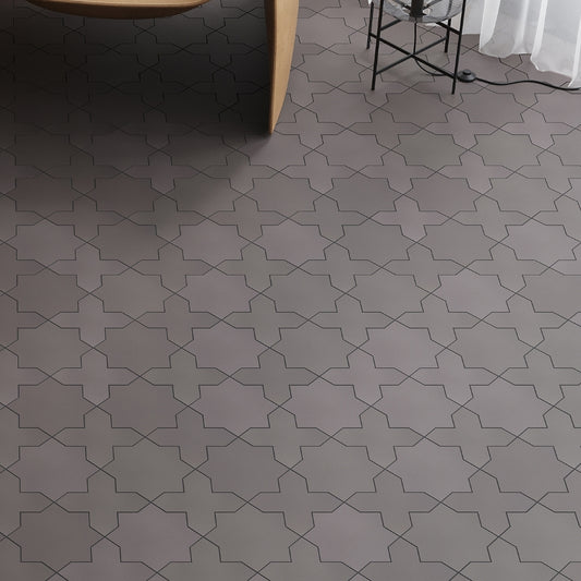 Graphite Black 5 x 5 Matte Porcelain Cross Tile