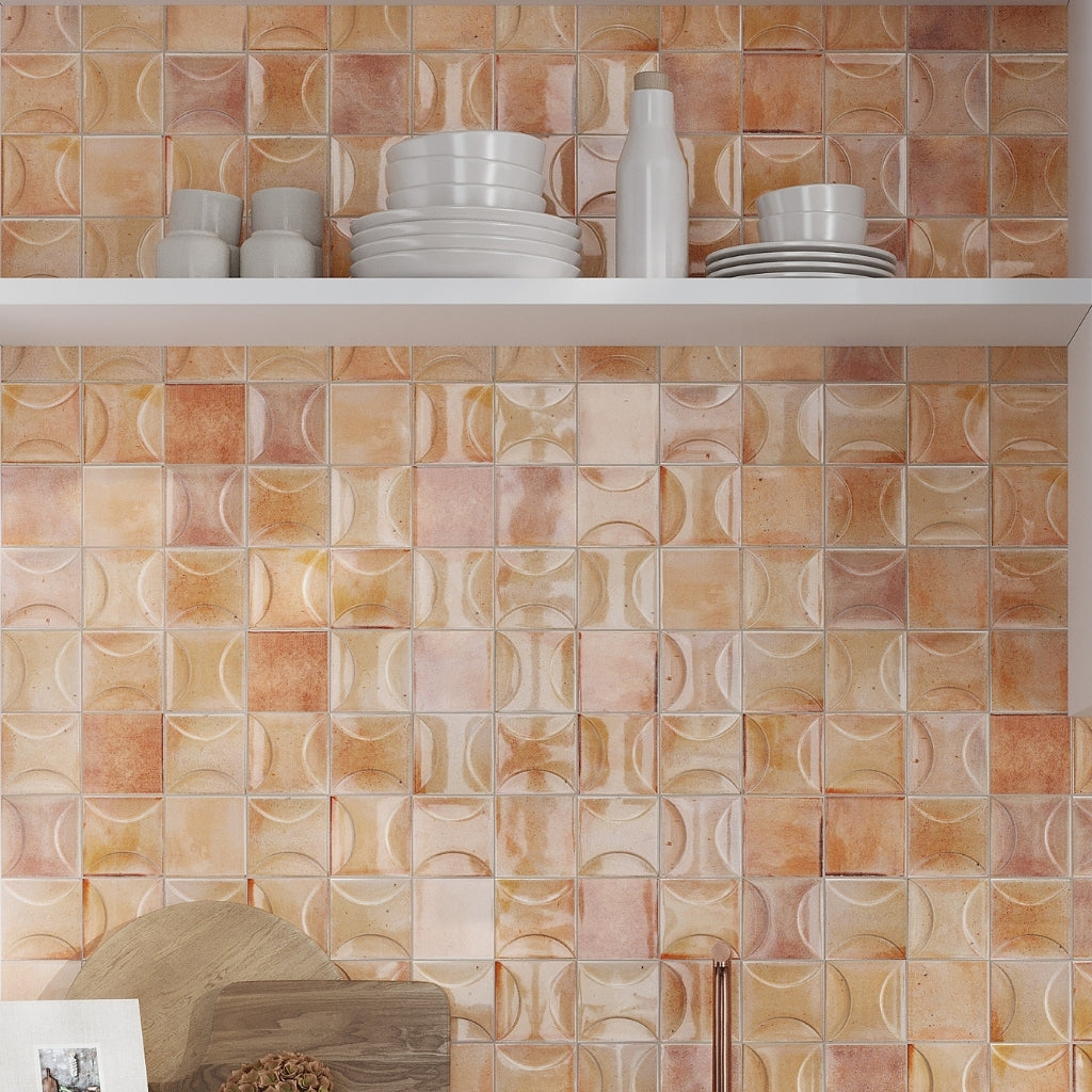 Pink 4 x 4 Glossy Ceramic Subway Deco Tile