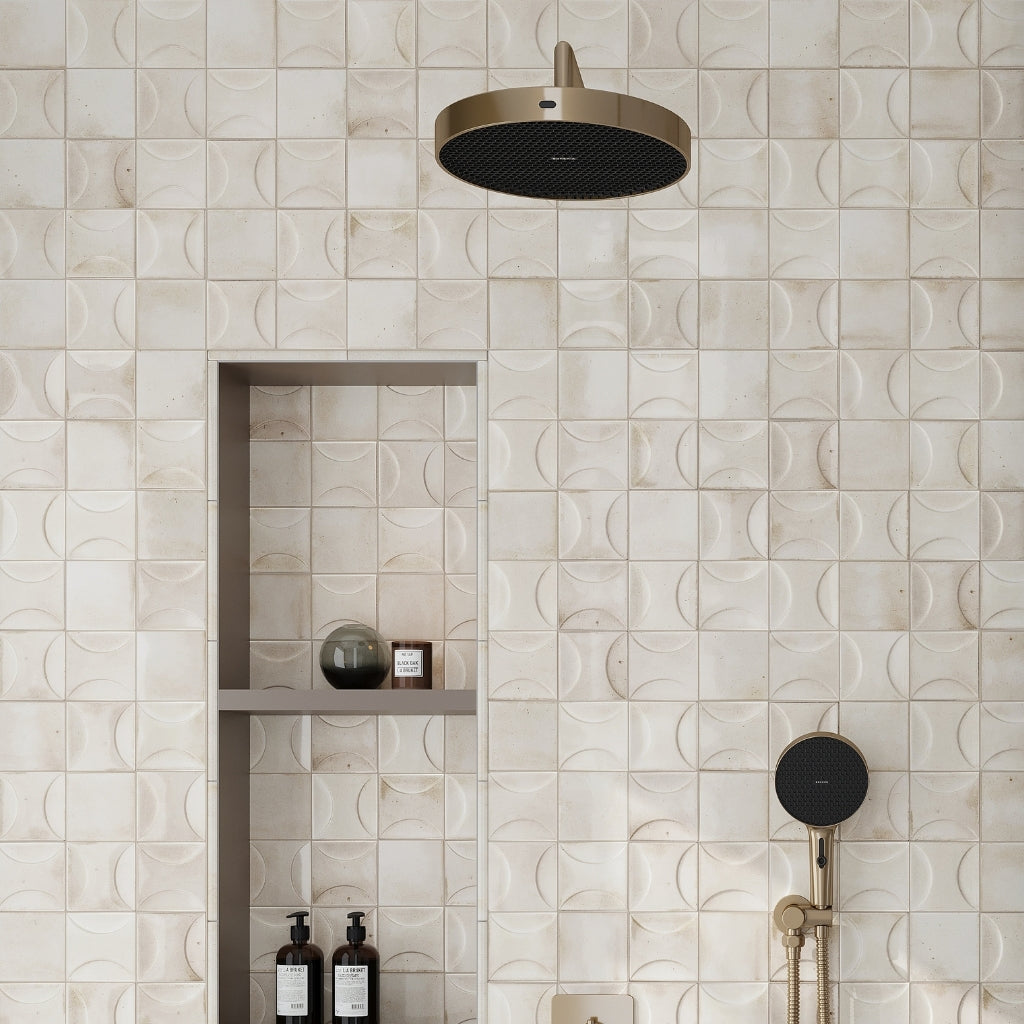 White 4 x 4 Glossy Ceramic Subway Deco Tile