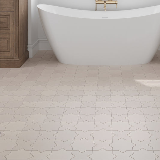 Ecru Taupe 5 x 5 Matte Porcelain Cross Tile