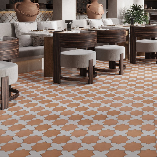 Terracotta 7 x 7 Matte Porcelain Star Tile