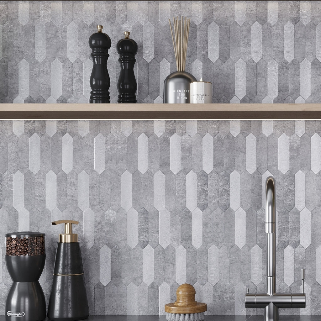 Gray 12 x 12 Honed PVC Peel and Stick Tile