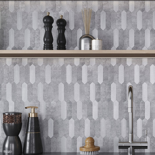 Gray 12 x 12 Honed PVC Peel and Stick Tile