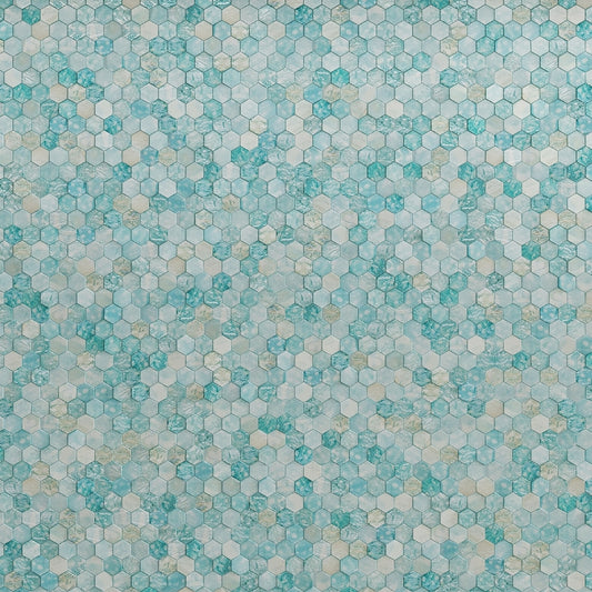 Aqua 12 x 12 Glass Matte Mosaic Tile
