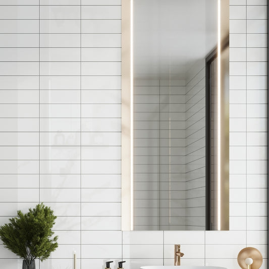 White 4 x 12 Polished Ceramic Subway Tile