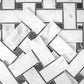 White, Black 12x12 Matte Gres Porcelain Basketweave Mosaic Tile