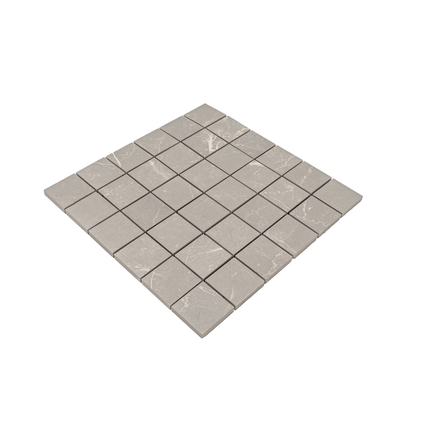 Ash Gray 12x12 Matte Gres Porcelain Square Mosaic Tile