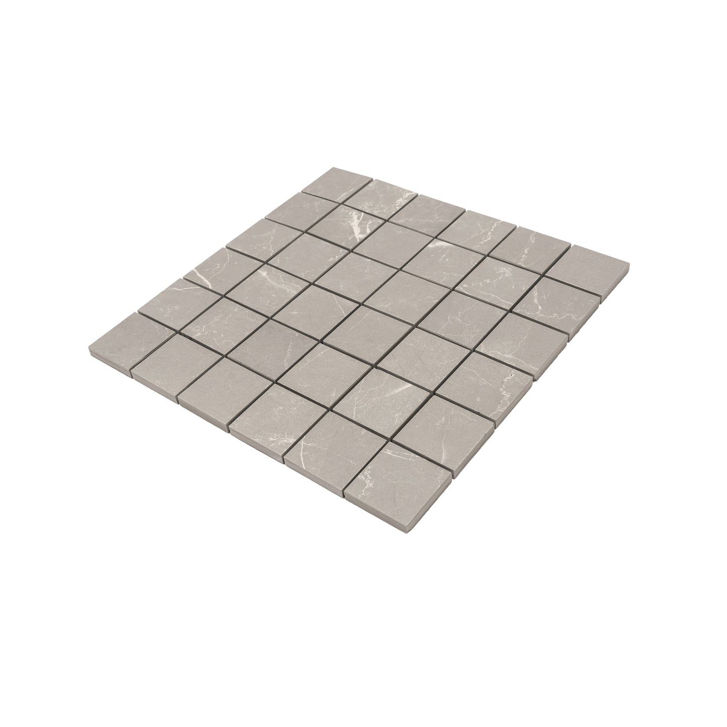 Ash Gray 12x12 Matte Gres Porcelain Square Mosaic Tile
