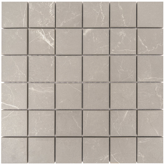 Ash Gray 12x12 Matte Gres Porcelain Square Mosaic Tile - Sample