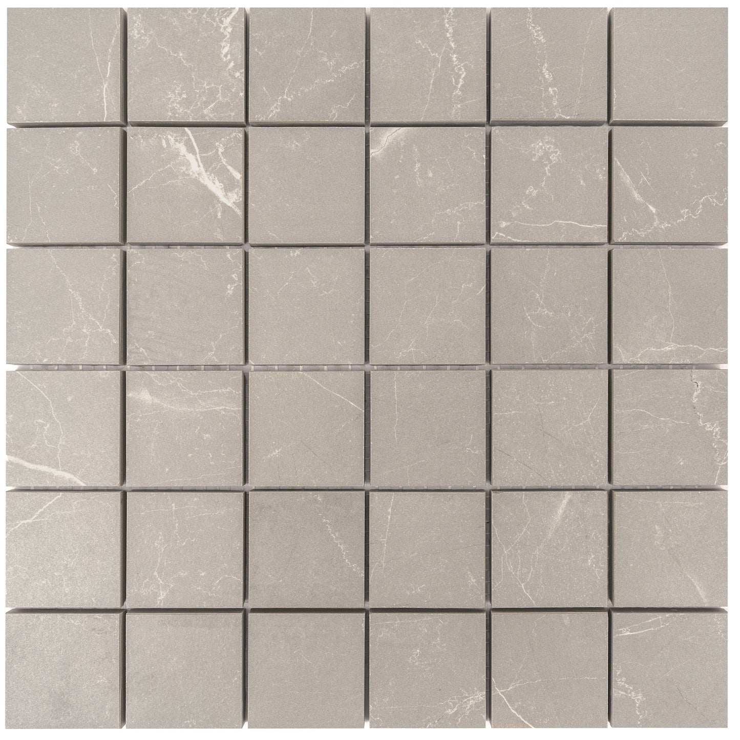 Ash Gray 12x12 Matte Gres Porcelain Square Mosaic Tile