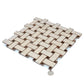 Beige, Brown 12x12 Matte Gres Porcelain Basketweave Mosaic Tile
