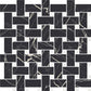 Nero Black, White 12x12 Matte Gres Porcelain Basketweave Mosaic Tile