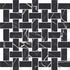 Nero Black, White 12x12 Matte Gres Porcelain Basketweave Mosaic Tile