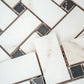 Ivory White, Black 12x12 Matte Gres Porcelain Basketweave Mosaic Tile