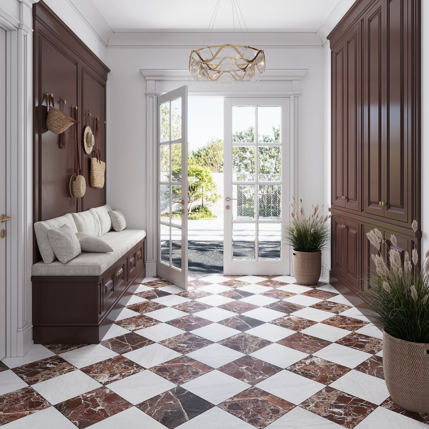 Rosso Levanto 12x12 Matte Porcelain Marble-look Vein Tile - Sample