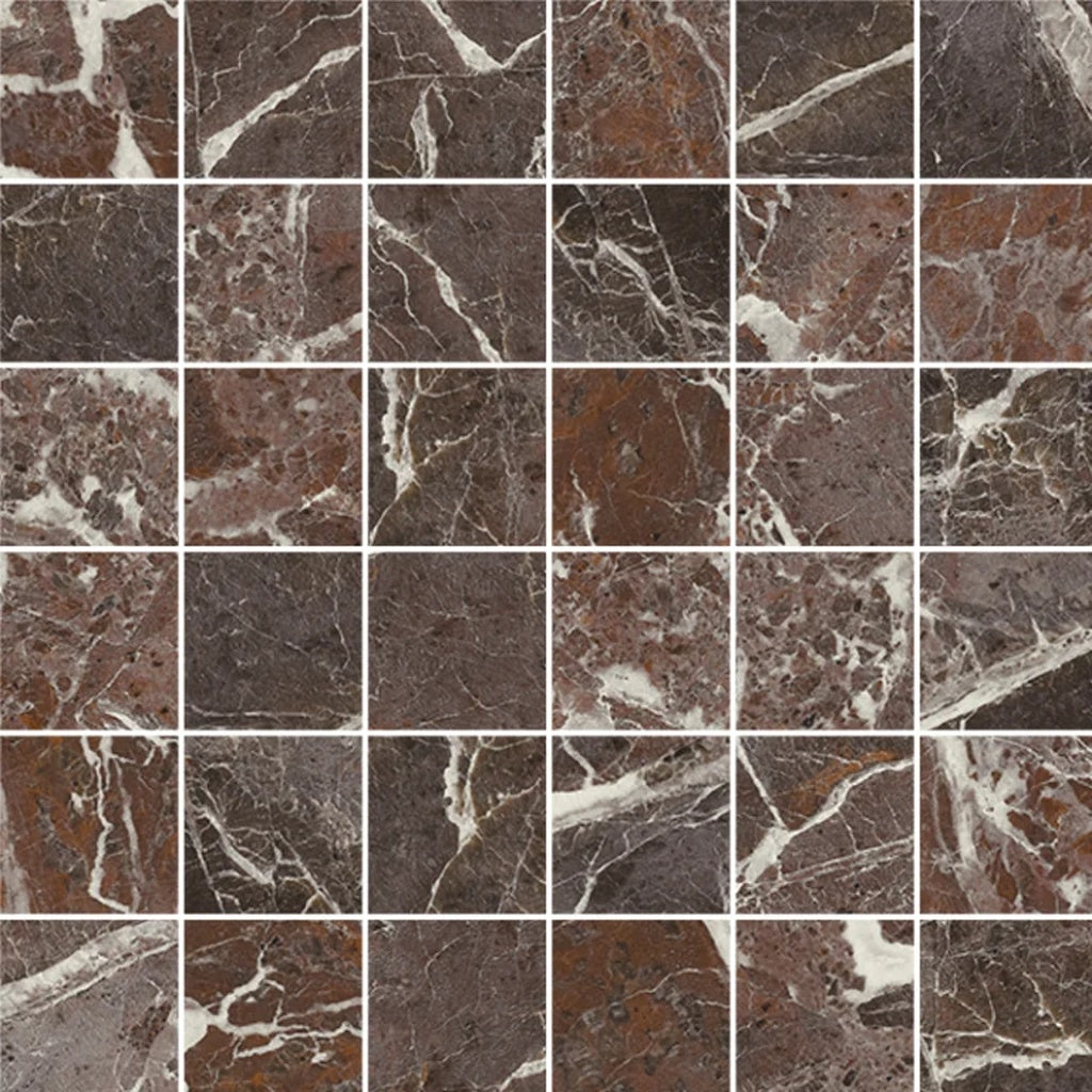 Rosso Levanto 12x12 Matte Gres Porcelain Square Mosaic Tile - Sample
