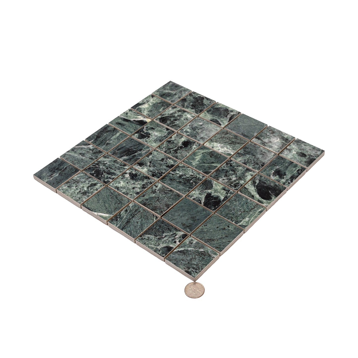 Verde Alpi 12x12 Matte Gres Porcelain Square Mosaic Tile - Sample