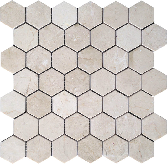 Stone Beige 12x12 Honed Crema Marfil Marble Mosaic Tile