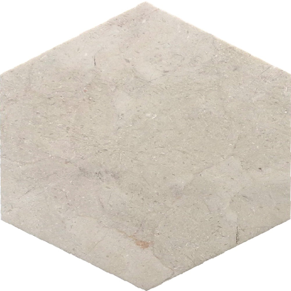 Beige 10x10 Polished Crema Marfil Honed Hexagon Tile Sample
