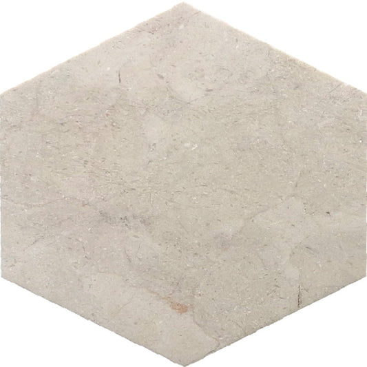 Beige 10x10 Polished Crema Marfil Honed Hexagon Tile Sample
