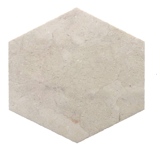 Beige 10x10 Polished Honed Crema Marfil Marble Hexagon Tile
