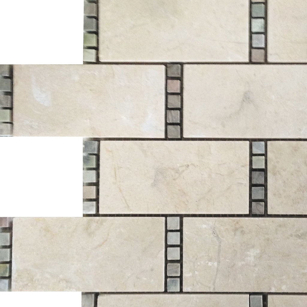 Stone Beige 12x13 Polished Crema Marfil, Dream Mosaic Tile Sample