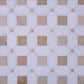 White; Beige 12 x 12 Polished Thassos, Crema Marfil Mosaic Tile