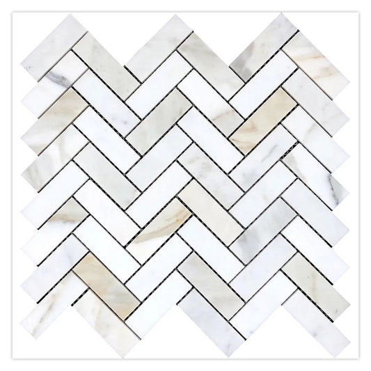 White Gray 12 x 13 Honed Marble Mosaic Tile - Sample