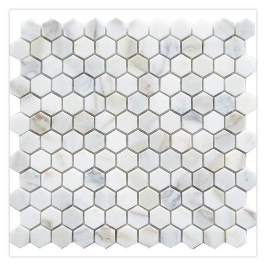 White Gray 11 x 12 Honed Marble Mosaic Tile - Sample