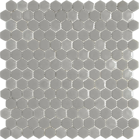 Gray 12x12 Matte, Glossy Recycled Glass Mosaic Tile Sample