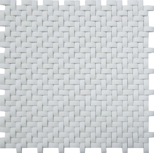 Chiffon White 12x12 Matte Recycled Glass Mosaic Tile
