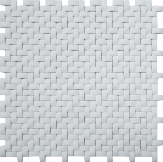 Chiffon White 12x12 Matte Recycled Glass Mosaic Tile Sample