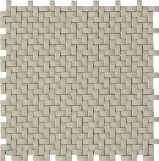 Light Taupe 12x12 Matte Recycled Glass Mosaic Tile Sample