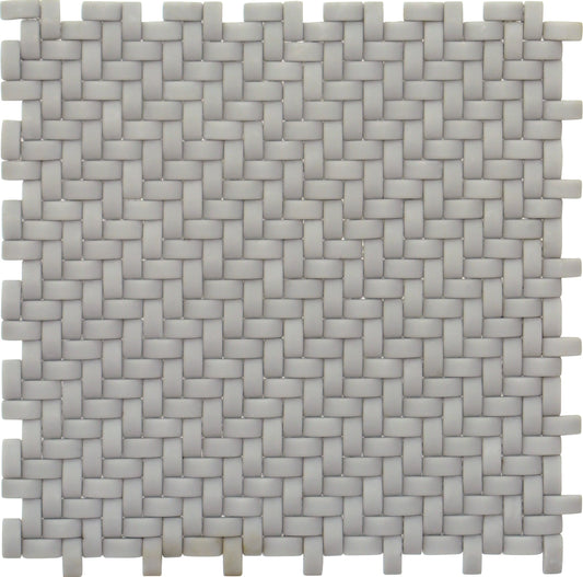 Fossil Gray 12x12 Matte Recycled Glass Mosaic Tile Sample