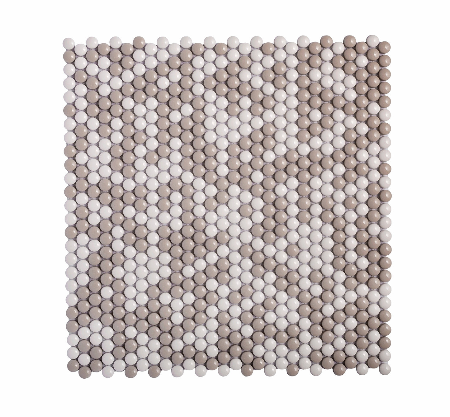 White, Beige 12x12 Glossy Recycled Glass Mosaic Tile Sample