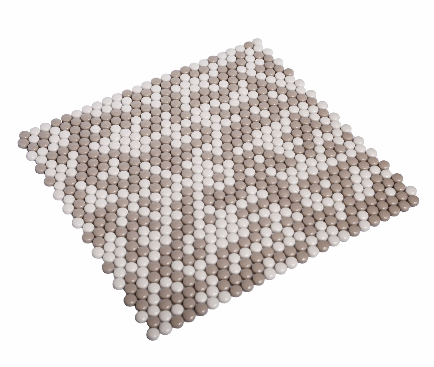 White, Beige 12x12 Glossy Recycled Glass Mosaic Tile Sample